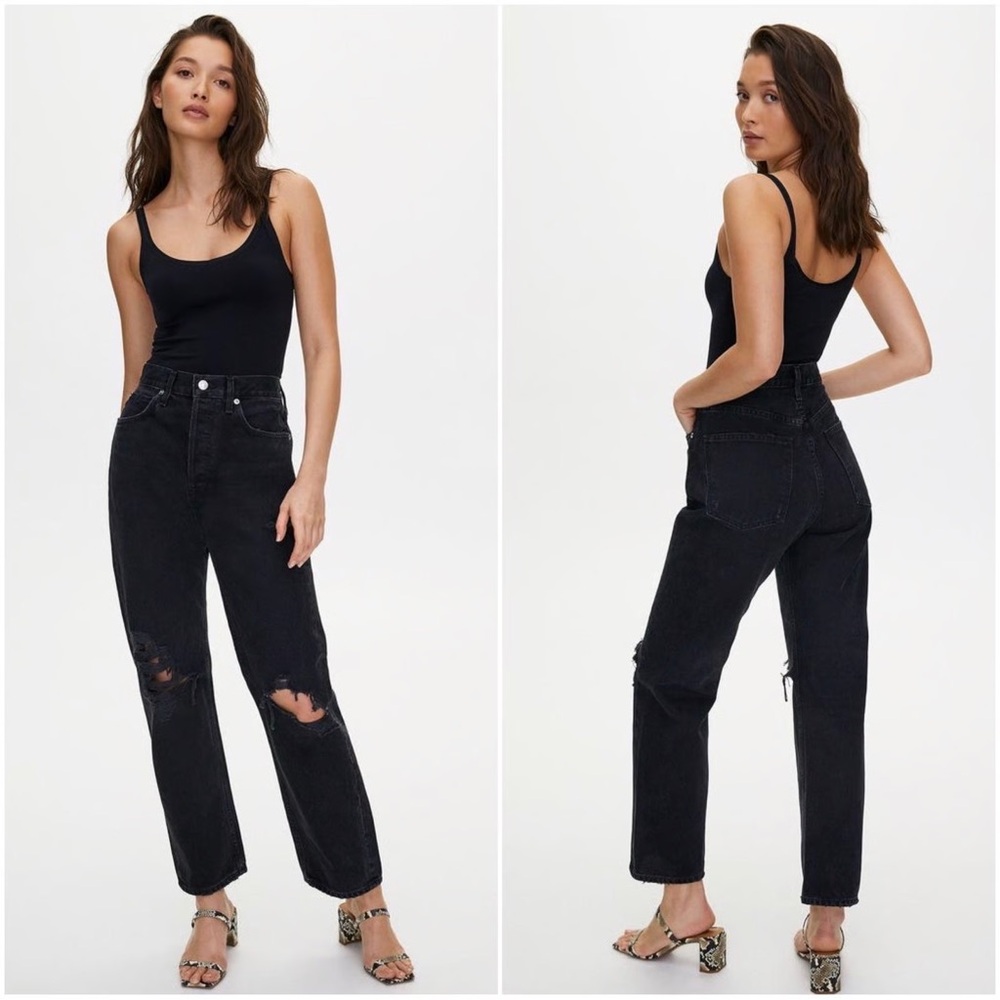 Agolde Black Distressed Women Jeans